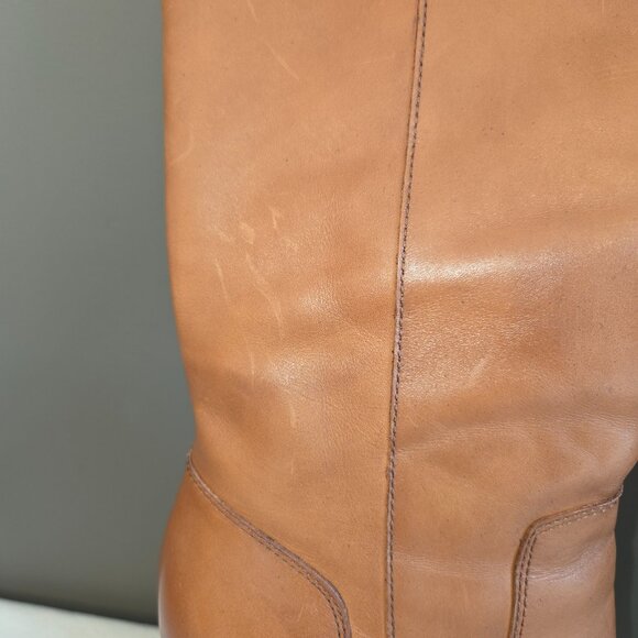 Michael Kors 8.5 Lesly Boots Stacked Heel Luggage Color - Picture 7 of 11